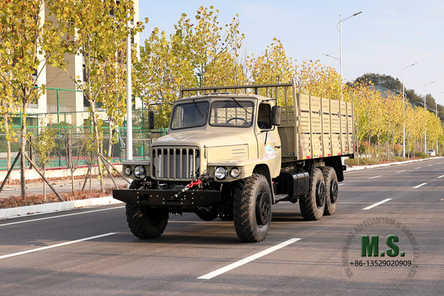 Dongfeng Six Drive EQ2100 Off Road Truck_6*6 Однорядный грузовик с остроконечной кабиной и высоким грузовым кузовом мощностью 190 л.с._AWD Экспортный специальный автомобиль