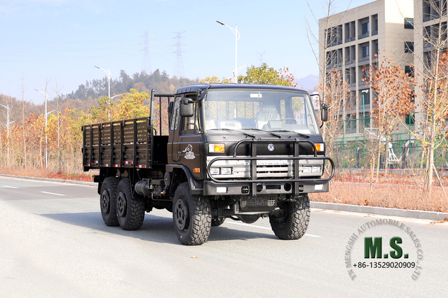 Dongfeng 6*6 Offroad Truck_Black EQ2102 153 Flathead Row Дизельный автомобиль с половинной кабиной_6-приводный транспортный грузовик Экспортный специальный автомобиль