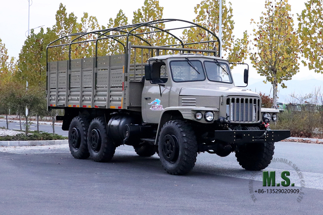 Dongfeng Six Drive EQ2100 Truck_6*6 Однорядный грузовик с остроконечной кабиной, высоким грузовым кузовом, мощностью 190 л.с. и навесом_AWD, специальный экспортный автомобиль