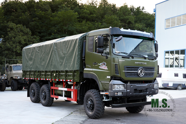 Green Six Drive Off Road Truck Dongfeng Тяжелый грузовик 6×6 Трехосный грузовой автомобиль Экспортный специальный автомобиль