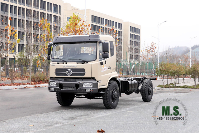 Dongfeng Шасси для бездорожья 4*4_Четырёхприводный белый полуторный рядный грузовик Tainjin Flat Head Шасси_Dongfeng Экспортное специальное шасси для автомобилей