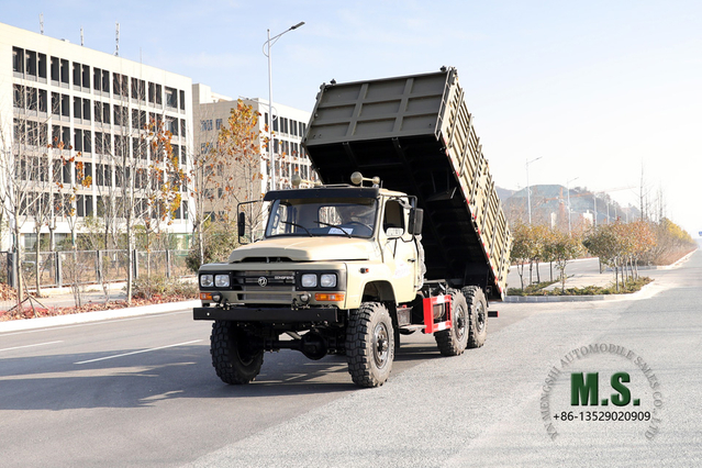 Самосвал 6×6 EQ2082_Шестиколесный привод Dongfeng Однорядный самосвал с остроконечной головкой Шахтные карьерные самосвалы_Экспортный автомобиль специального назначения