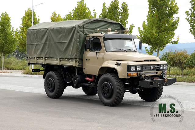 Dongfeng Полноприводный внедорожный грузовой автомобиль EQ2070_4*4, 190 л.с., однорядный грузовик с заостренной головкой и однорядной кабиной, с тентом_Экспортный автомобиль специального назначения