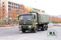 6x4 Dongfeng Offroad Truck_210 л.с. Flathead Row Half Cab Transport Truck с брезентом_Dongfeng Экспортный автомобиль специального назначения