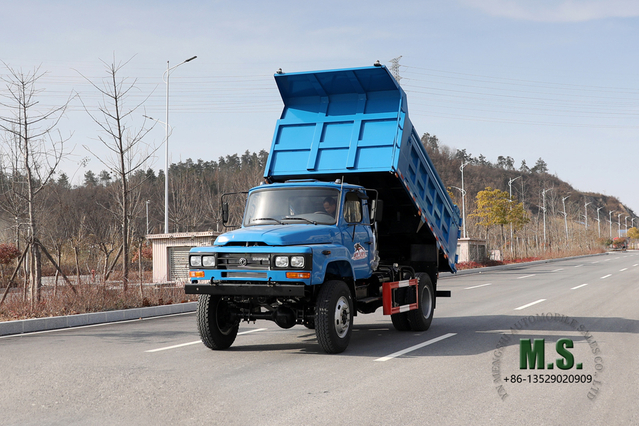 170 л.с. 4×4 Dongfeng Blue Dump Truck Самосвал _ Полноприводные однорядные карьерные самосвалы с остроконечной головкой на продажу_Специальный автомобиль на экспорт