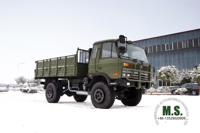  4X4 2070 Dongfeng Off Road Truck_153 Четырехприводный полуторарядный грузовик с плоской головкой для перевозки грузов_Специальный автомобиль для экспорта