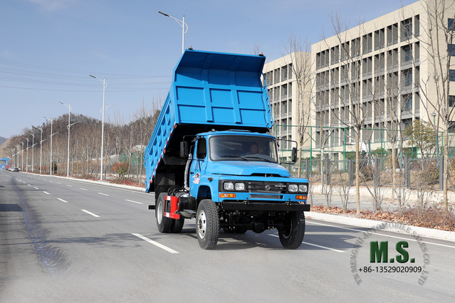 170 л.с. 4×4 Dongfeng Blue Dump Truck Самосвал _ Полноприводные однорядные карьерные самосвалы с остроконечной головкой на продажу_Специальный автомобиль на экспорт