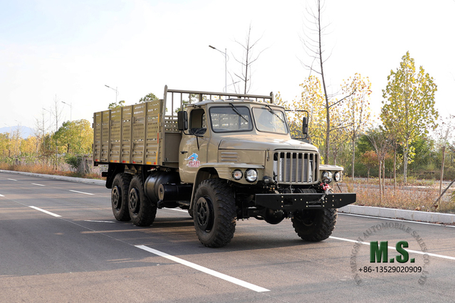 Dongfeng Six Drive EQ2100 Off Road Truck_6*6 Однорядный грузовик с остроконечной кабиной и высоким грузовым кузовом мощностью 190 л.с._AWD Экспортный специальный автомобиль