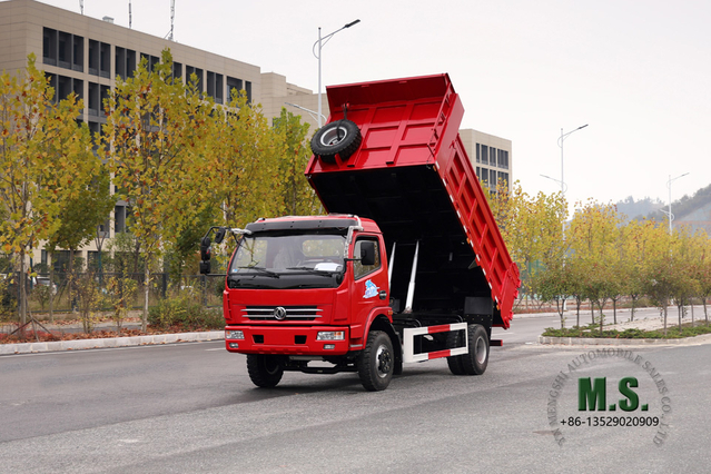 Красный Dongfeng Самосвал 4×2_Легкий однорядный самосвал _Карьерный самосвал_ Производитель экспортных специальных автомобилей