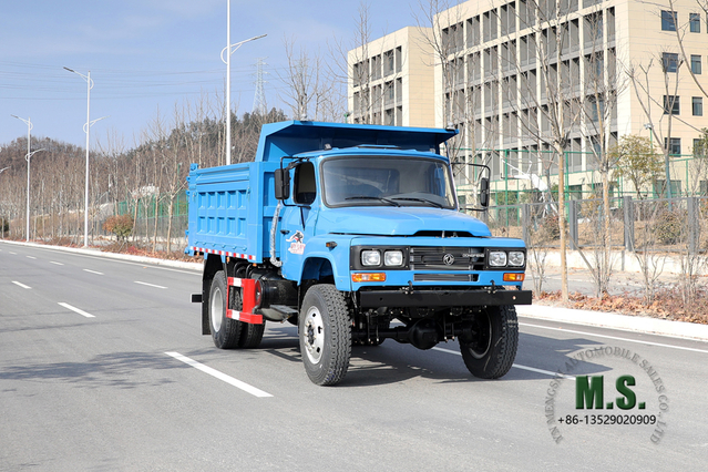 Dongfeng Синий самосвал 4×4_ Полноприводный однорядный карьерный самосвал с остроконечной головкой мощностью 170 л.с. Самосвал на продажу_Специальный автомобиль на экспорт