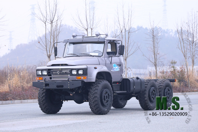 190 л.с., 11 тонн Полная масса Dongfeng 6x6 Внедорожный грузовик Кабина Шасси Silver_Двигатель Cummins Механический впрыск топлива, бывшая модель специального назначения, CTIS, Simple And Druable_Manufacturer Direct