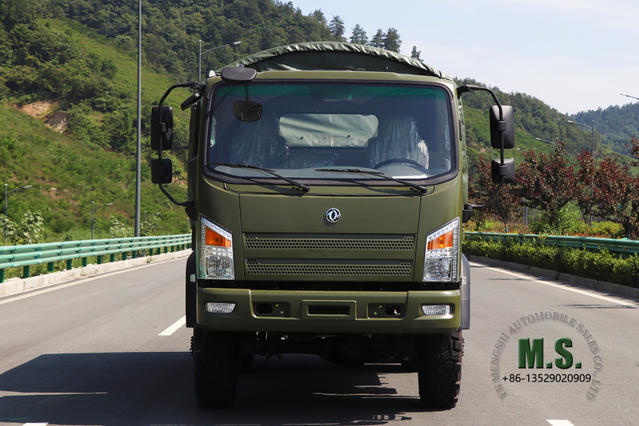 Dongfeng EQ2082 Flathead Army Green с брезентом_Dongfeng 6*6 Внедорожный транспортный грузовик на экспорт