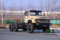 260 л.с., 26 тонн. Полная масса 6x6 Внедорожный грузовик Dongfeng Шасси с кабиной_С ВОМ, передней электрической лебедкой, двигателем Cummins с механическим впрыском, защитной решеткой на фонарях, для буровой машины