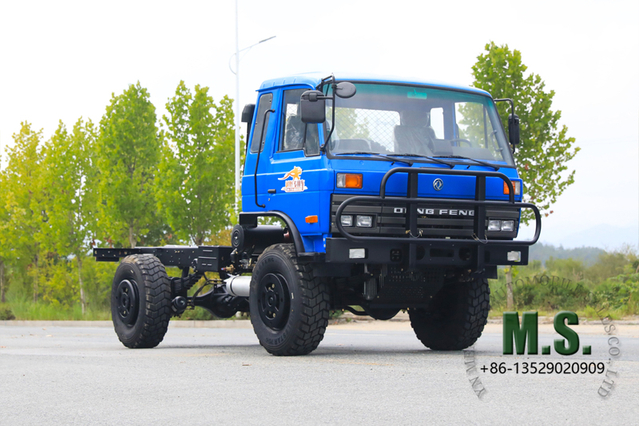Полная масса 170 л.с., 7 тонн Dongfeng Шасси внедорожного грузовика 4x4 с кабиной_Двигатель Cummins с механическим впрыском топлива, бывшая военная модель более 40 лет назад, простой и долговечный_Прямой производитель