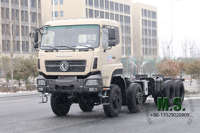 Полная масса 450 л.с., полная масса 26 тонн Dongfeng 8x8 Внедорожный грузовик Шасси_4 оси 8WD Двигатель Cummins Тяжелый грузовик Военный класс_Производитель Прямая заводская цена