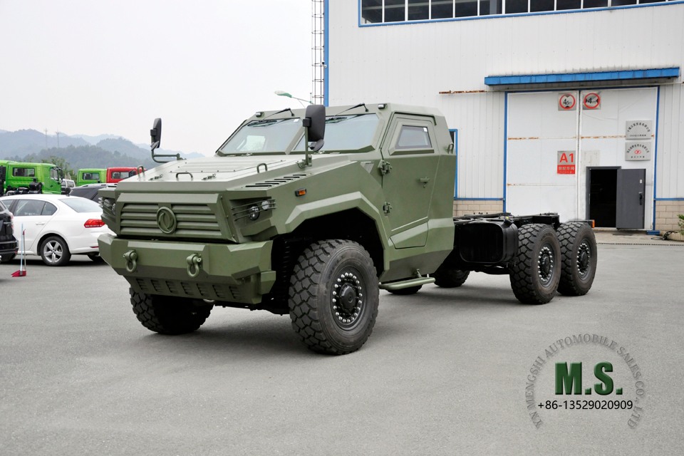 Полная масса 300 л.с., полная масса 6x6, внедорожное бронированное шасси Dongfeng M-hero с кабиной_Двигатель Cummins Warrior Военное применение Бронированный пуленепробиваемый Run-Flat CTIS_Производитель Direct